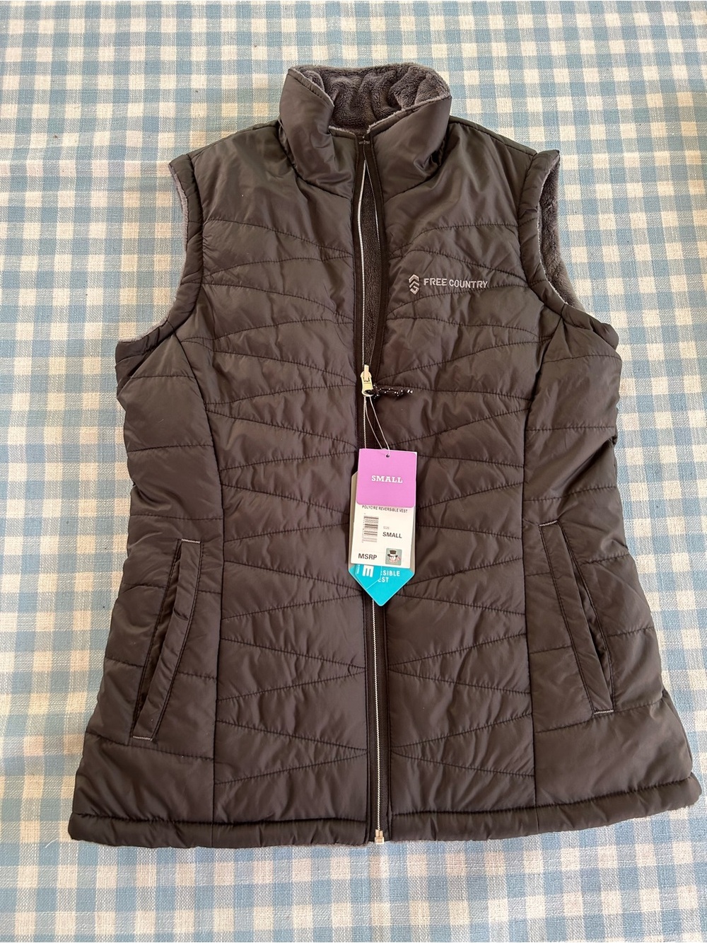 Free Country Women's Quilted Dark Gray Puffer Vest